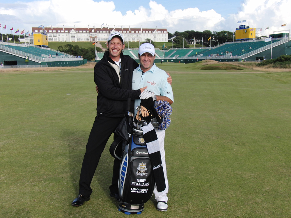 Terry Pilkadaris mit Coach Christian Neumaier - The Open 2009 Turnberry